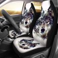 thumbnail image 2 of ORUYROP Car Seat Cover Protector Fun Wolf Pattern 2 Piece Fashion Front Cars Seats Covers Van SUV Sedan, 2 of 4