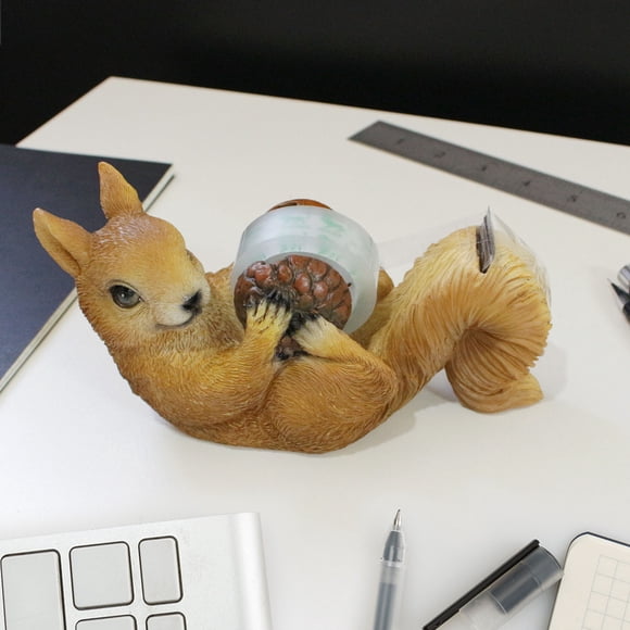 CEHVOM Jouets de Simulation, Écureuils Coupe-Ruban Rouleau Support Maison Bureau Bureau de Bureau Animaux Mignons Piédestal en Caoutchouc Décoration