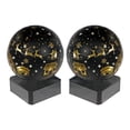 thumbnail image 3 of Led Rounded Glass Stand (Santa On A Sleigh) (Black) - Set of 2, 3 of 4