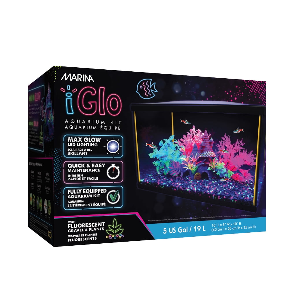 Marina iGlo Ensemble d'Aquarium, Bac à Poissons 19 L (5 gal É.-U.)