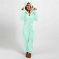 thumbnail image 1 of Combinaisons une Pièce pour Femmes à Manches Longues à Capuche Pyjama Combinaison Décontractée d'Hiver Chaude Combinaison de Nuit Combinaison d'Entraînement en Liquidation, 1 of 6