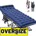 thumbnail image 1 of ABORON Oversized XXL Folding Camping Cot for Adults & Kids, 78" L x 32" W x 18" H Large Folding Guest Bed Cots, 900lb Sleeping Cot Folding Bed with 2 Sided Mattress & Carry Bag, 1 of 8