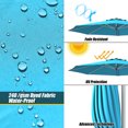 thumbnail image 3 of Costway 11' Patio Cantilever Offset Umbrella 360Degree Rotation Outdoor Tilt W/Base Turquoise, 3 of 8