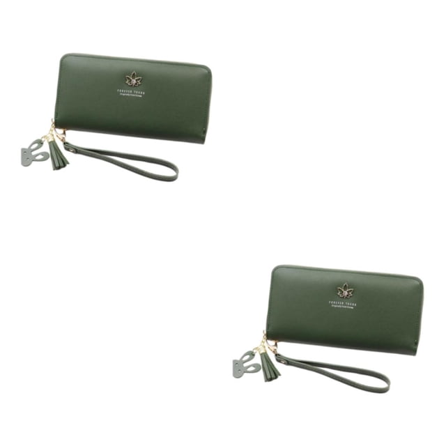 kurtrusly Stylish And Practical Women Wallet With Multiple Compartments Fashionable Accessories PU Card Holder Wallet Wallets green 2Set
