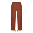 thumbnail image 4 of cllios Cargo Pantalon pour Homme Uni Décontracté à Multiples Poches Extérieur Coupe Droite Pantalon de Mise en Forme Pantalon Cargo Coupe Décontractée Pantalon de Randonnée Orange P, 4 of 9