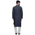 thumbnail image 2 of Atasi Designer Kurta For Boys Solid Cotton Button Down Indian Kurta For Men, 2 of 4