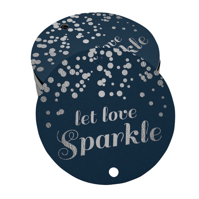 Inkdotpot Pack Of 100 Let Love Sparkle Wedding Favor Paper Tags Craft Real Silver Foil Hang Tags