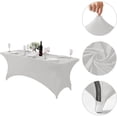 thumbnail image 2 of Stretchable Polyester Rectangle Table Cover for Outdoor Events – Elastic Fitted Design for Parties Weddings Banquets and Gatherings – Table Protector, 2 of 7