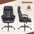 thumbnail image 2 of Costway 400 LBS Big & Tall Leather Office Chair Adjustable High Back Task Chair, 2 of 10