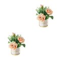 thumbnail image 3 of kurtrusly Artificial Flowers With Vase Add Of Color And Style To Any Room Indoor rose Champagne 2Set, 3 of 6