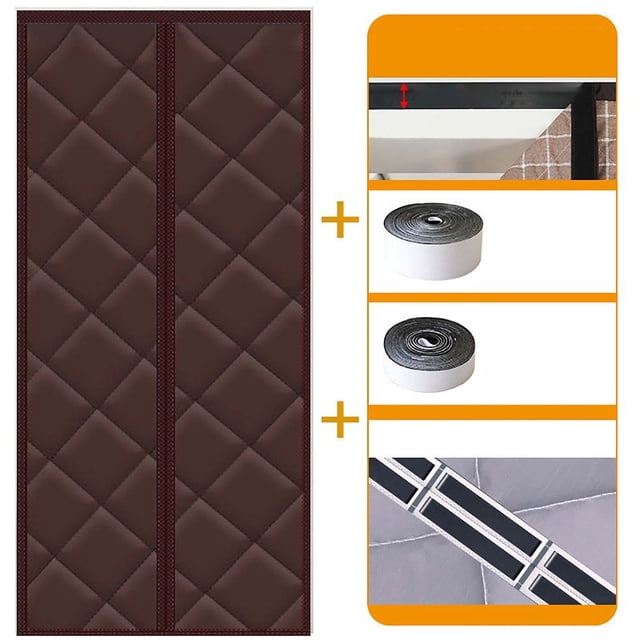 Heavy Duty Insulated Thermal Door Curtain For Enhanced Home Energy Efficiency Winter Cold Stopper Full Coverage 2PCS