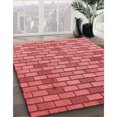 thumbnail image 3 of Ahgly Company Tapis Rond Lavable en Machine Intérieur Transitionnel Rouge Lave, 8 Pieds Rond, 3 of 7