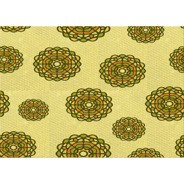 Ahgly Company Machine Washable Indoor Rectangle Transitional Dark Yellow Green Area Rugs, 6' x 9'