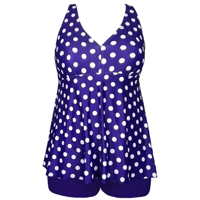 HAWEE Womens Plus Size Tankini Swimsuits with Shorts Two Piece Bathing Suit Floral Printed Swimwear