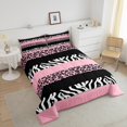 thumbnail image 4 of Erosebridal Literie Imprimé Léopard pour Adolescents Ensemble de Couette Simple, Couette Faune, Décor Rayé Géométrique, Réversible 2 Pcs, 4 of 7