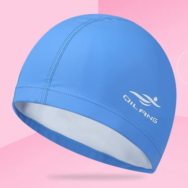 SuoKom Fabric Swim Cap, High Elasticity Swimming Cap Keeps Hair Clean Breathable Fit Both Long Hair Short Hair, Swim Caps Woman Girls Men Kids One Size Hat Lightning