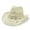 Light Yellow_004, variant on Aocisk Western Cowboy Straw Hat for Women Men Summer Sun Shapeable Brim Hollow Design Beige One Size