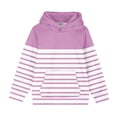 thumbnail image 3 of MeetoTime Girls Boys Oversized Hooded Sweatshirt Long Sleeve Loose Striped Printed Kids Fall Winter Pullover Tops, 3 of 6