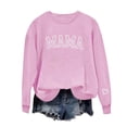 thumbnail image 4 of Mama Culottes pour Femmes Chandails « » pour Femmes Chandail à Col Rond Surdimensionné Coupe Ample Chandail à Manches Longues pour la Fête des Mères TP Rose, 4 of 9