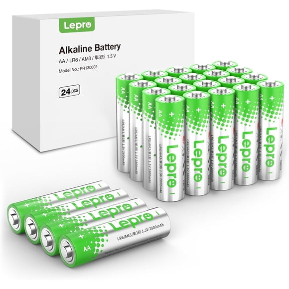 Lepro AA Batteries 24 Count, Double A Alkaline Batteries with Ultra Long-Lasting Power, 1.5 Volt 2800mAh LR6, Holds Power Up to 5 Years, High-Performance, Leak-Proof, Corrosion-Resistant