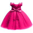 thumbnail image 4 of RXIRUCGD 2025 Vêtements d'Été pour Enfants Robe Bouffante en Maille Unie pour Filles Robe de Performance Formelle pour Filles, 4 of 4