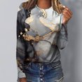 thumbnail image 2 of CEHVOM Femmes Dames Col Rond Hauts Amples T-Shirts Décontractés à Imprimé Blouse à Manches Longues Liquidation, 2 of 5