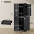 thumbnail image 3 of HOMCOM Armoire de Garde-Manger de Cuisine 72 Pouces, Armoire de Rangement de Cuisine Style Ferme, Noir, 3 of 10