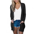 thumbnail image 2 of AherBiu Womens Lightweight Cardigans Longer Length Casual Jacket Crochet Open-Front Sweater Cardigan with Pockets, 2 of 6