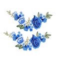 thumbnail image 4 of Applique en Tissu, 2 Pcs Patch Fleur Bleu Patch Broderie Couture Performance Finement Réglée, 4 of 14