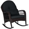thumbnail image 1 of Costway Patio Wicker Rocking Chair with Seat Back Cushions & Lumbar Pillow Porch Black, 1 of 9