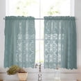 thumbnail image 3 of Lace Flower Window Balcony Short Curtain Gauze Kitchen Valance Drape Home Decor, 3 of 8