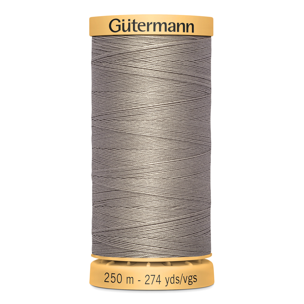 GÜTERMANN Cotton 50wt Thread, 250 m (273.4 yd), Black, Strong & Lustrous for Sewing