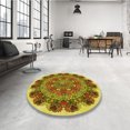 thumbnail image 4 of Ahgly Company Tapis d'Intérieur Lavable à la Machine, Carré, Transitionnel, Brun Selle, Tapis de Zone, 3 Pieds Carré, 4 of 7