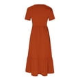 thumbnail image 5 of Robe d'Été pour Femmes 2024 Mode Grande Taille Décontractée à Manches Courtes Col Ras du Cou Robe Décontractée Fluide à Volants Maxi Robe de Plage avec Poches Rabais de 50 % Liquidation!, 5 of 5