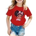 thumbnail image 1 of PMVFHDE Hauts d'Été pour Filles Hauts pour Fille Hauts d'Été pour Fille T-Shirts d'Été Tendance pour Fille T-Shirts Graphiques pour Filles T-Shirts Graphiques pour Enfant T-Shirt Graphique à Col Rond à Manches Courtes pour Fille T-Shirt d'Été Rouge, 13-14 Ans, 1 of 5