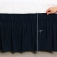 thumbnail image 3 of REGALWOVEN Bed Skirt Polyester Elastic Wrap Around Dust Ruffle, Queen Navy Blue, 3 of 10