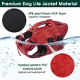 thumbnail image 4 of Kuoser Dog Life Jacket, Reflective and Adjustable Life Vest for Small Medium Large Dogs Red, XS, 4 of 8