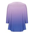 thumbnail image 3 of Pisexur Womens Plus Size Sweatshirt Gradients 3/4 Length Sleeve Tops Fall V-Neck Blouses Spring Ruffle Sleeve Tunic T-Shirts Dressy Casual, 3 of 4
