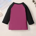 thumbnail image 4 of ZACPNCV T-Shirts pour Adolescentes Raglan Manches 3/4 Vêtements Mignons Automne Col Rond Hauts Confortables Manches au Coude T-Shirts Noir 4-5 Ans, 4 of 7