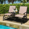 thumbnail image 1 of Costway Causeuse à Double Glissière pour 2 Personnes pour Patio Extérieur, Brun, 1 of 10