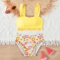 thumbnail image 3 of RXMEKW Two-Piece Swimsuit Set With Floral Print for Girls, Kids' Ruffle Bikini, UPF 50+ Sun Protection, Soft Stretch Fabric for Beach and Pool, 3 of 7