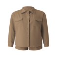 thumbnail image 1 of Women‘s 2Pcs Clothing Suit  Solid Color Turn-Down Collar Long Sleeve Button-Down Shirt + Elastic Drawstring Short Pants, 1 of 7