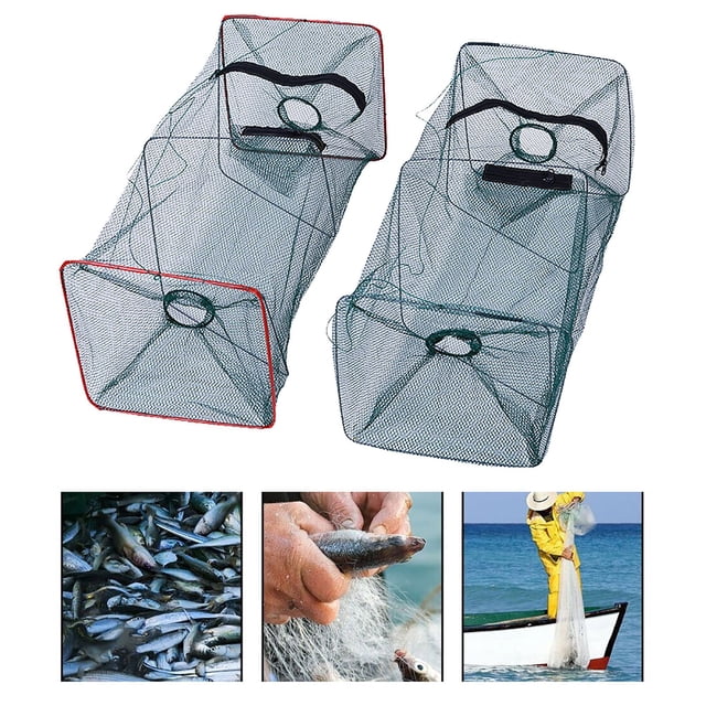 Piège de Pêche Portable Pliable et Filet à Homard avec Conception d'Entrée pour les Pêches d'Aventure en Plein Air
