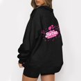 thumbnail image 1 of Mode Décontractée à Manches Longues Imprimé Floral Fermeture Éclair Épaule Extérieure Surdimensionnée Sweat-Shirts Noir S, 1 of 6