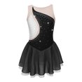 thumbnail image 3 of Oyolan Robe Tutu une Pièce de Danse Ballet pour Filles Enfants, Justaucorps de Compétition de Patinage Artistique en Maille à Empiècements, Noir 8, 3 of 7