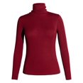 thumbnail image 1 of T-shirt Col Roulé Manches Longues Ajusté Extensible Basique Noir TG, 1 of 6