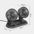 thumbnail image 4 of Yeacher Dual Heads Car Fan Portable Air Cooling Fan Silent Electric Fan 360° Rotation with, 4 of 8