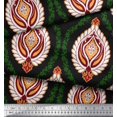 thumbnail image 2 of Soimoi Black polyester Crepe Fabric Floral Damask Printed Craft Fabric by the Yard 42 Inch Wide, 2 of 3