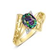thumbnail image 3 of RYLOS Rings for Women 14K Yellow Gold Greek Key Designer Ring 9X7MM Gemstone & Diamond Ring June Alexandrite Jewelry  Size 8, 3 of 7