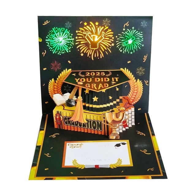 Binwennn Graduation Season 3D Three Greeting Cards Hand Hollowed Greeting Cards For Teachers And Students Graduation Birthday Cards for Mom Container for Cards Happy Birthday Daughter Birthday Cards